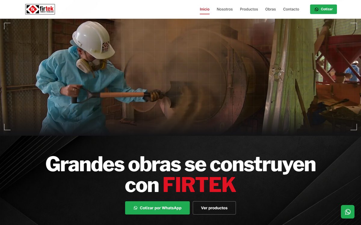 Sitio web de FIRTEK hecho por GH Studio